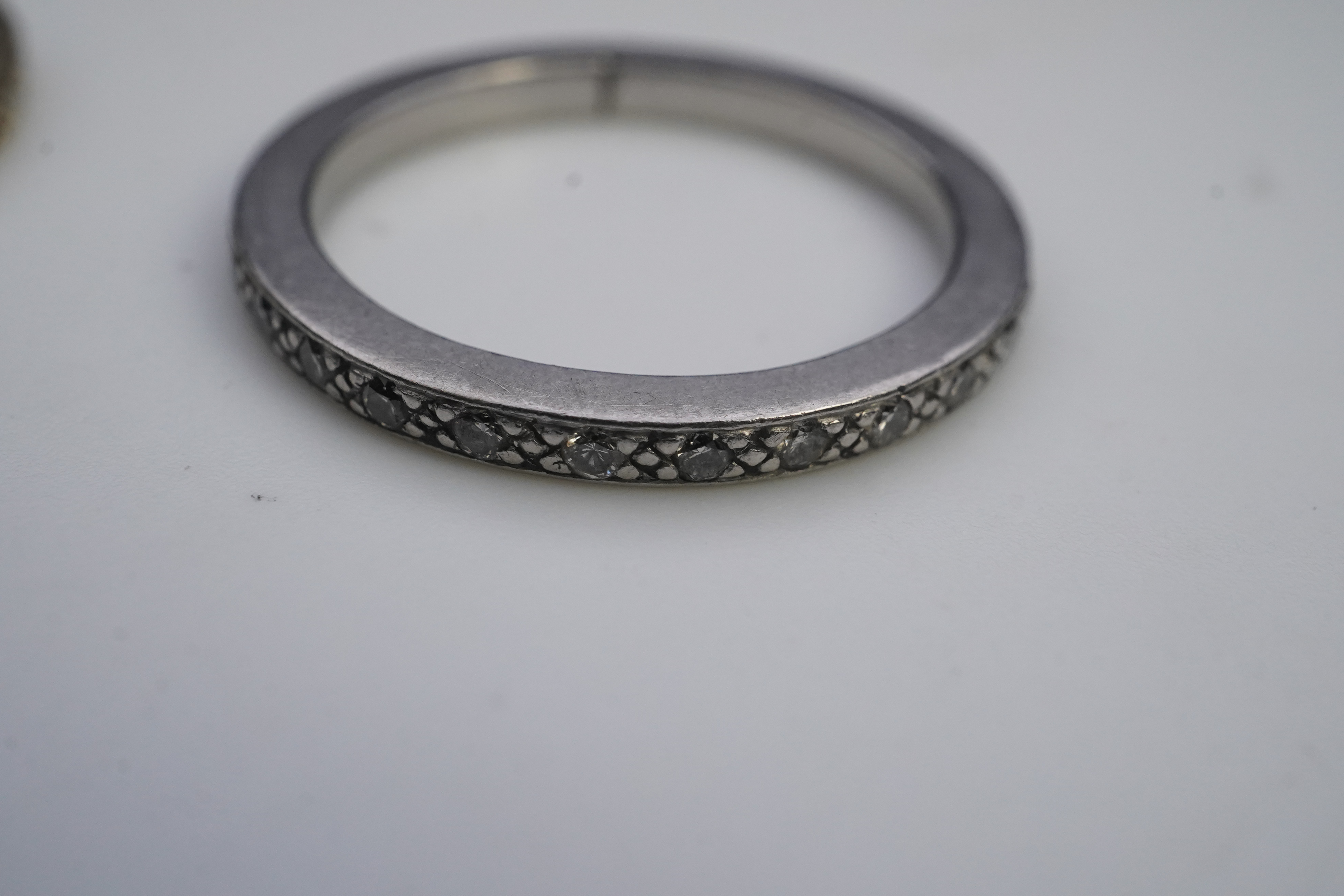 A pair of diamond eternity rings